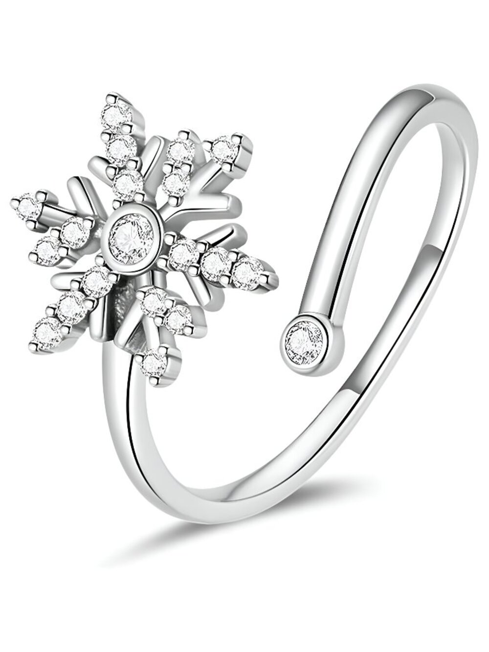 Ring for Women 925 Sterling Silver Snowflake Christmas Tree